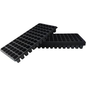 Deep 72 Cell Seedling Trays, Thick Durable 72 Cell Plug Tray Big Cell Seed Trays for 1020 Flat Trays Germination (10-Pack, 21.25"11", 2.36" Height, High) (Black)