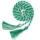Green And White Striped Graduation Cord 66"