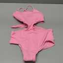 Dvenki Big Girls Pink One Piece Swimsuit - High Waisted Cutout Cross Back Adjustable Straps Bathing Suit Size 14