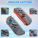 FUNDIARY Replacement for Nintendo Switch 2 Controller, Switch Wireless Controllers Compatible with Switch 2, Anti-Slip Soft TPU Protective Cover with 2 Thumb Caps, Clear