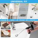 Drain Clog Remover, with Gloves and 33ft Flexible Plumbing Hair Catcher Drain Auger Cleaner Tool Set For Toilet(COLOR:Black)