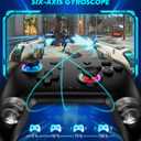 Switch Controller, Wireless Bluetooth Controller for Nintendo Switch 2/Switch/Lite/OLED, game controllers Compatible with iPhone/Mac/iPad/iOS/Android/Phone/PC/Steam and TV with Rotary Motors, RGB Hall Effect Joysticks/Macro Back Buttons/Turbo Modes/6-Axis/Motion/Wake up (Black)