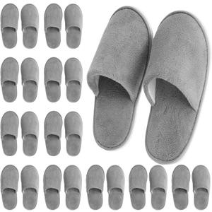 Juvale 12 Pairs Disposable Slippers for Guests, Bulk Pack for Hotel, Spa, Shoeless Home, (US Men Size 11, Women 12) (Grey)