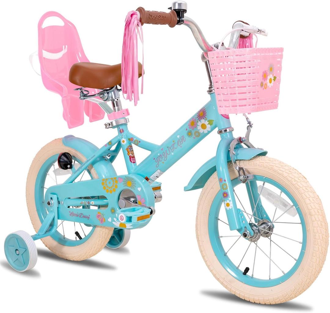 JOYSTAR 12" Kids Bike Princess Kids Bicycle for Girl 2-4 Yrs Blue