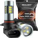 SEALIGHT H10/9145/9140 LED Fog Light Bulbs, 6000K Xenon White, 27 SMD Chips, 360-degree Illumination, Non-polarity, Pack of 2