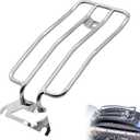 Classic Luggage Rack Motorcycle Rear Seat Luggage Rack Solo Seat for Harley Heritage Softail Classic & Softail Deluxe 00-17 Deluxe CVO 2015 (Silver)