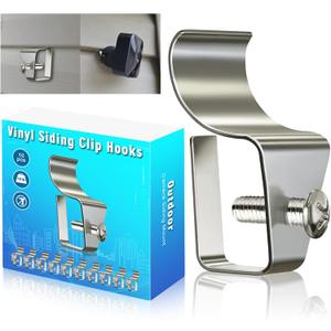 (10 Pack) Blink Outdor Camera Mount Vinyl Siding Clips Hooks,No-Hole Needed Outdoor Siding Hanger for Mounting Wyze Cam/Ring/arlo Home Security Camera, Weatherproof Stainless Steel Blink Siding Mount