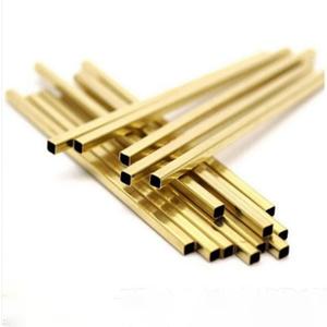 Brass Square Copper Tube -Set of 2, Long 20mm, Wide 20mm, Wall Thickness 1mm, Total Length 500mm for DIY Metal Crafts