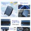 LIGHT FLIGHT Expandable Carry On Luggage 22x14x9 Airline Approved with Double Spinner Wheels, 20 Inch Lightweight Hard Shell Rolling Suitcases with TSA Lock, Blue