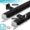 Curtain Track, (3Ft-18Ft) Flexible Curtain Track Ceiling Wall Mount Black Aluminum Curtain Rails System Room Divider Rv Heavy Duty Drop Sliding Ceiling Track Set for Window, 6 Pack