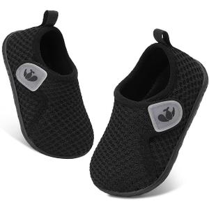 FEETCITY Baby Shoes Boys Girls First Walking Shoes Infant Sneakers Lightweight Slip On Shoe Black