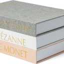 TwoDays Coffee Table Decorative Books, Modern Fashion Designer Fake Books for Home Decor Aesthetic, Faux Storage Box for Bookshelf Decoration. (Set of 3)