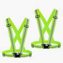 Reflective Vest Running Gear 2Pack, High Visibility Adjustable Safety Ves for Night Cycling, Hiking, Jogging, Dog Walking