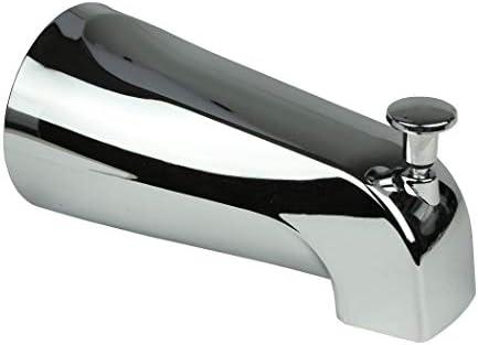 Danco Tub Spout with Diverter, for Mobile Homes and RVs, Fits 1/2 in IPS Pipes, Metal with Chrome Finish, 5 in Reach (88186)