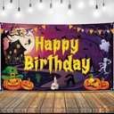 KatchOn XtraLarge 72x44 Inch Purple Halloween & Birthday Banner - Perfect for Halloween Birthday Party Decorations & Backdrop
