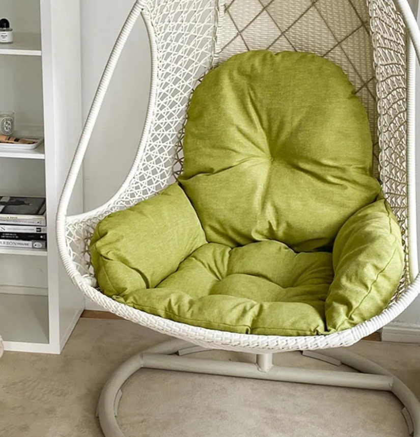 Swing Egg Chair Cushion Thickened Hanging Basket Seat Cushion Washable Hammock Chair Cushion Outdoor Patio Hanging Chair Cushion Replacement (Only Cushion) (Green)
