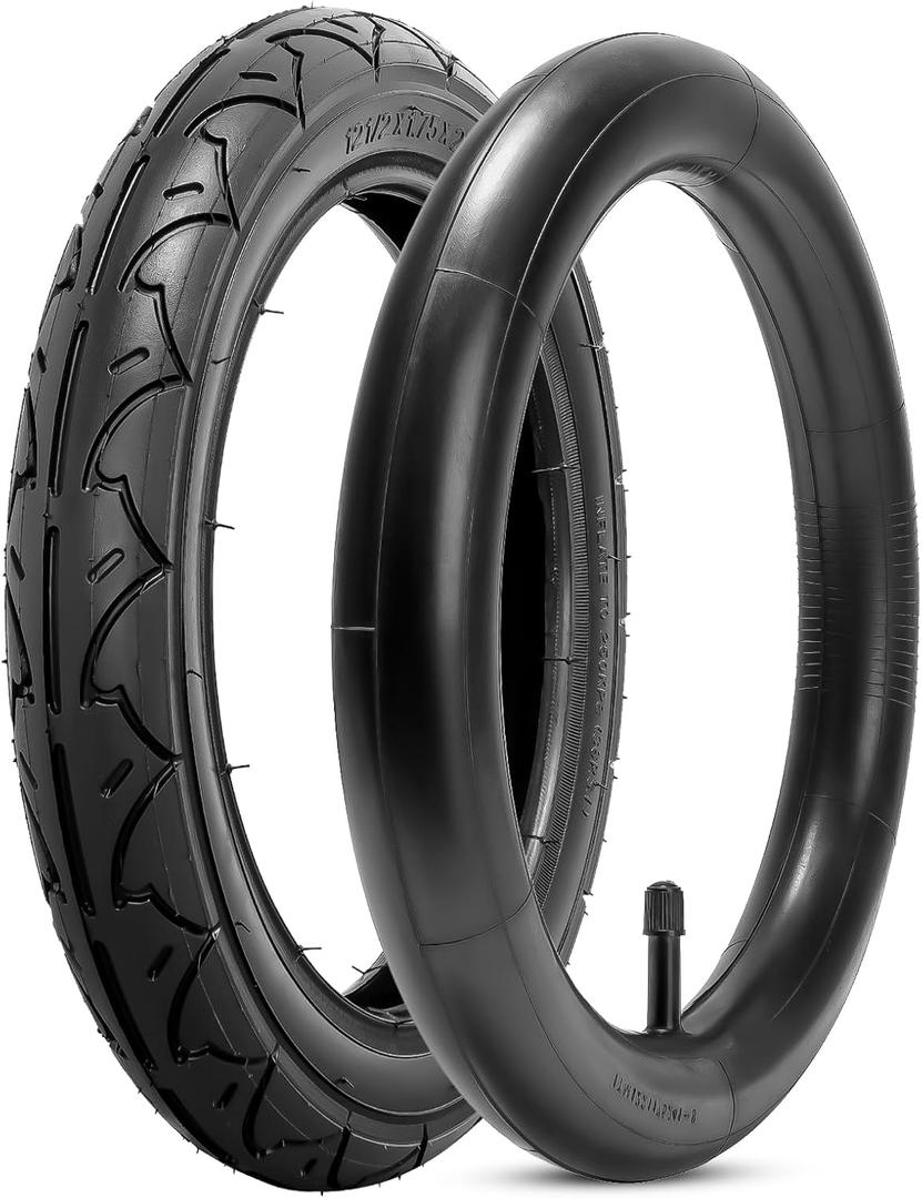 Front 12.51.75x2.25 Tires and Inner Tubes, 12 1/2x1.75x2 1/4 Tire Tubes Fit for BOB 3-Wheeler Gear Jogging Troller Models-Single and Double Stroller Including Revolution SE/Pro/Flex/SU/Ironman(1Set)