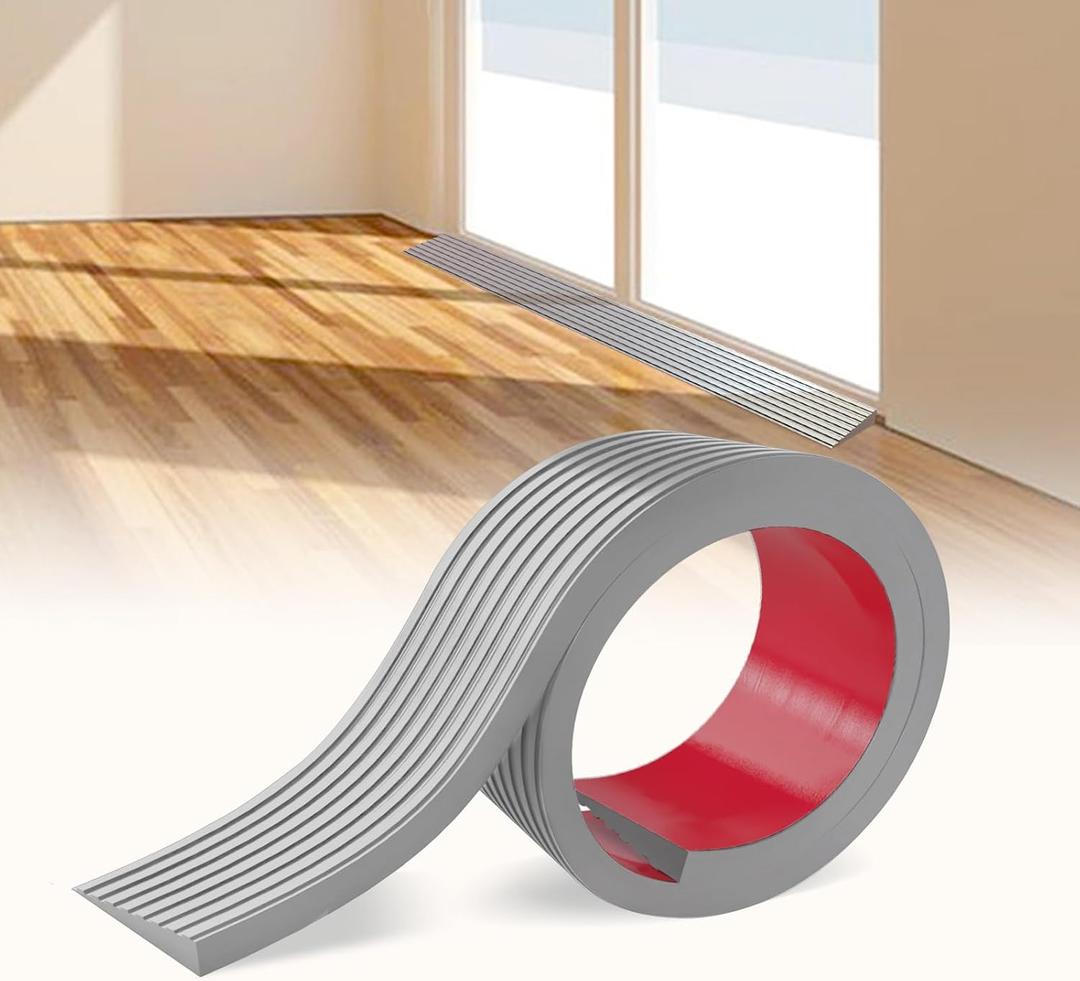 Threshold Ramps for Doorways, Wheelchair Ramp, Gray, 5/8'' Rise-6.6Ft Long | No Pungent Odor, Adhesive Backing Support, Natural Rubber, Durable Use, Easy to Use