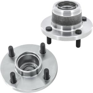 Autoround 521002 Rear Wheel Bearing and Hub Assembly Fit for Ford Focus 2000-2009, Rear Disc Brake Models Only, 4 Lugs Non-ABS, Set of 2