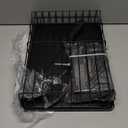 SNTD Dish Drying Rack - Small Dish Rack for Kitchen Counter, Stainless Steel Dish Drainer with Utensil Holder and Drainboard, 11" W x 15" L (Black)