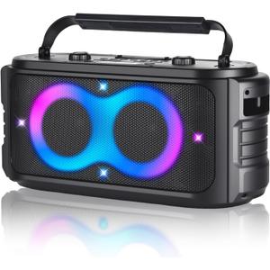 Portable Bluetooth Speaker 300W Peak Big Powerful Loud Sound Deep Bass Large Wireless Boombox with Subwoofer DSP Led Light for Home Party Outdoor Gatherings Camping Backyard