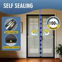 Magnetic Mesh Screen Door, Screen Door Mesh, Easy Install, Heavy-Duty Reinforced Mesh, Keep Bugs Out, Breeze in, Smooth Auto-Close, Pets & Kids Friendly, Hands-Free (Black 40inch*82inch)