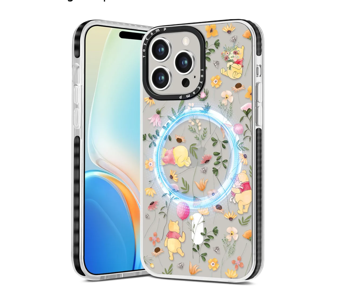 Toycamp for iPhone 16 Pro Max Case - Compatible with MagSafe Women Girls Cute Phone Cover Magnetic with Shockproof Protective Girly Aesthetic Designer Case for iPhone 16 Pro Max 6.9", Cartoon Floral