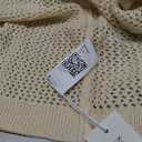 Saodimallsu Womens Crochet Lightweight Cardigans Zip Up Hooded Long Sleeve Knit Sweaters Mesh Beach Swim Cover Up (Beige, XL)