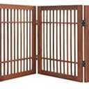 Urnporium Freestanding Wooden Dog Gate Foldable Indoor Pet Gate No Drill Expandable Barrier for Doorways Stairs Hallways Portable Wood Fence for Small Dogs & Puppies (Brown Pet Gate, 6 Panel 24" Tall)