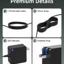 Superer Charger Fit for Lenovo Laptop, Ideapad 1 3 5, Slim 3 5 7, S340 S145 330 320 310, Flex 5 4 14 15, V14 V15 V17, Upgraded Version, Foldable Plug, Lengthened Power Cable, Charging Light, 65W 45W