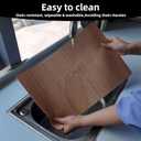 Vinyl Placemats Set of 6-1217.7 Inch Waterproof & Heattable Placemats, Fall Faux Leather Wipeable Outdoor Table Mat for Dining, Kitchen, Indoor Outdoor Use (Brown, Linen Texture)