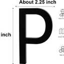 2 x 4 Inch Acrylic Frosted Matte Black Letter P, Adhesive House Letters and Numbers for Outside, Modern House Numbers for Apartment Door Farmhouse Mailbox Office Hotel, Address Numbers and Letters