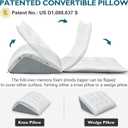 Shinnwa Knee Wedge Pillow, Patented Convertible Knee Pillow for Back Sleeping, Dual-Layer Memory Foam Triangle Pillow for Legs Post Surgery, Knee Support, Leg Elevation, Back Pain Relief