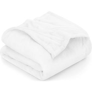 Utopia Bedding Fleece Blanket King Size White 300GSM Luxury Anti-Static Fuzzy Soft Microfiber Bed Blanket (90x102 Inch)