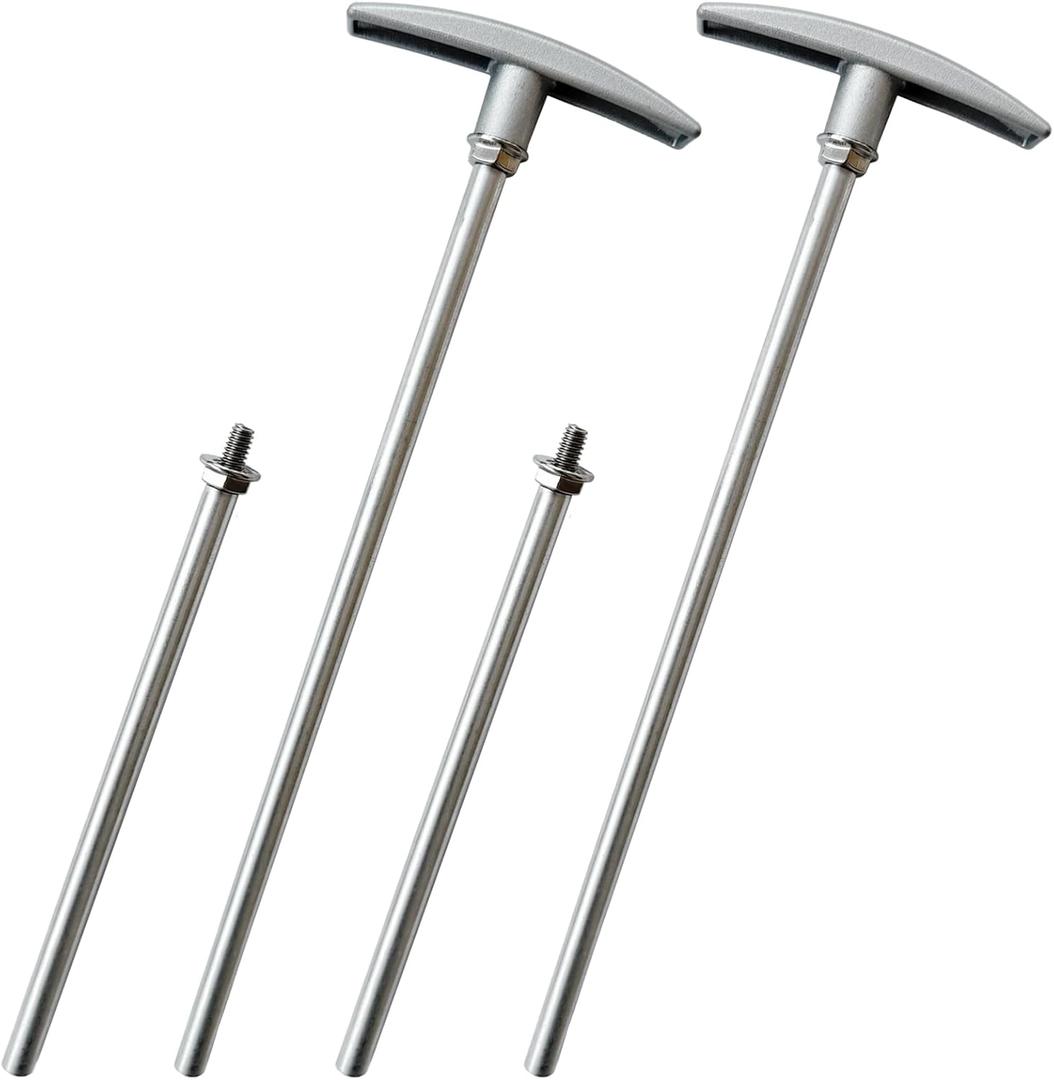 Tiaiidi 2 Pack Universal RV Waste Valve Handle Replacement,6" and 9" RV Waste Valve Aluminum Tube Extension Rod Kit,Compatible with RV Sewer Hose Kit