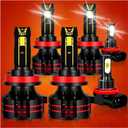 Compatible for Toyota Tacoma 2016 2017 2018 2019 2020 2021 2022 2023 Driving Light Bulbs Combo, 6500K White 800% Brightness, Direct Installation, 6-Pack