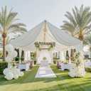 40ftx40ft Ivory Ceiling Curtain for Wedding Parties, 60"W x 480"L(Pack of 8)