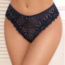 Avidlove Sexy Cheeky Panties for Women Lace Criss Cross Bikini Underwear 1-4 Pack (Blue, S)