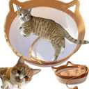 Large Instinct Basket, Stimulicat Handwoven cat Basket Rope Cotton Eliminates Bed Rejection Round Pet Basket, Boho Catbed for Cats Handwoven Scratchable Breathable Weave
