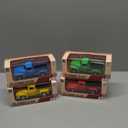 4Pcs Truck Toy for Toddlers 2 3 4 5 6 7 8 Year Old Boys Girls,1:32 Alloy Toddlers Car Toy Driveable,Car Door Can Open,Toy Trucks for Kids Easter Christmas Birthday Gifts (Blue/Red/Yellow/Green)