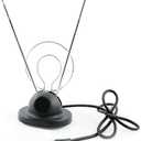 Wideskall Universal Indoor Rabbit Ear TV Antenna for HDTV Ready VHF UHF Dual Loop Coaxial