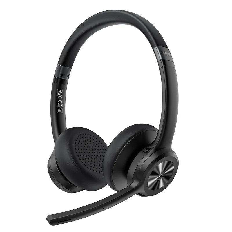 TECKNET Bluetooth V5.2 Headphones with AI Noise Cancelling Microphone