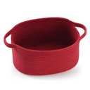 Cute Burgundy Woven Gift Basket  Empty Burr Baskets for Valentines Day Birthday Raffle, Decorative Storage Organizer Box for Toys Seasonal Decor (13" D x 8" W x 6" H)