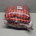 Geetery 4 Pack Chair Cushions for Dining Chairs, 16" x 15" Black and Red Kitchen Chair Cushions with Ties Buffalo Plaid Soft Comfy Seat Pads for Home Office Living Room Outdoor Indoor