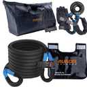 RUGCEL Kinetic Recovery Rope kit (30,360 lbs) Heavy-Duty Gloves, Soft Shackle, Snatch Block, Suitable for ATV, UTV Trucks,Car