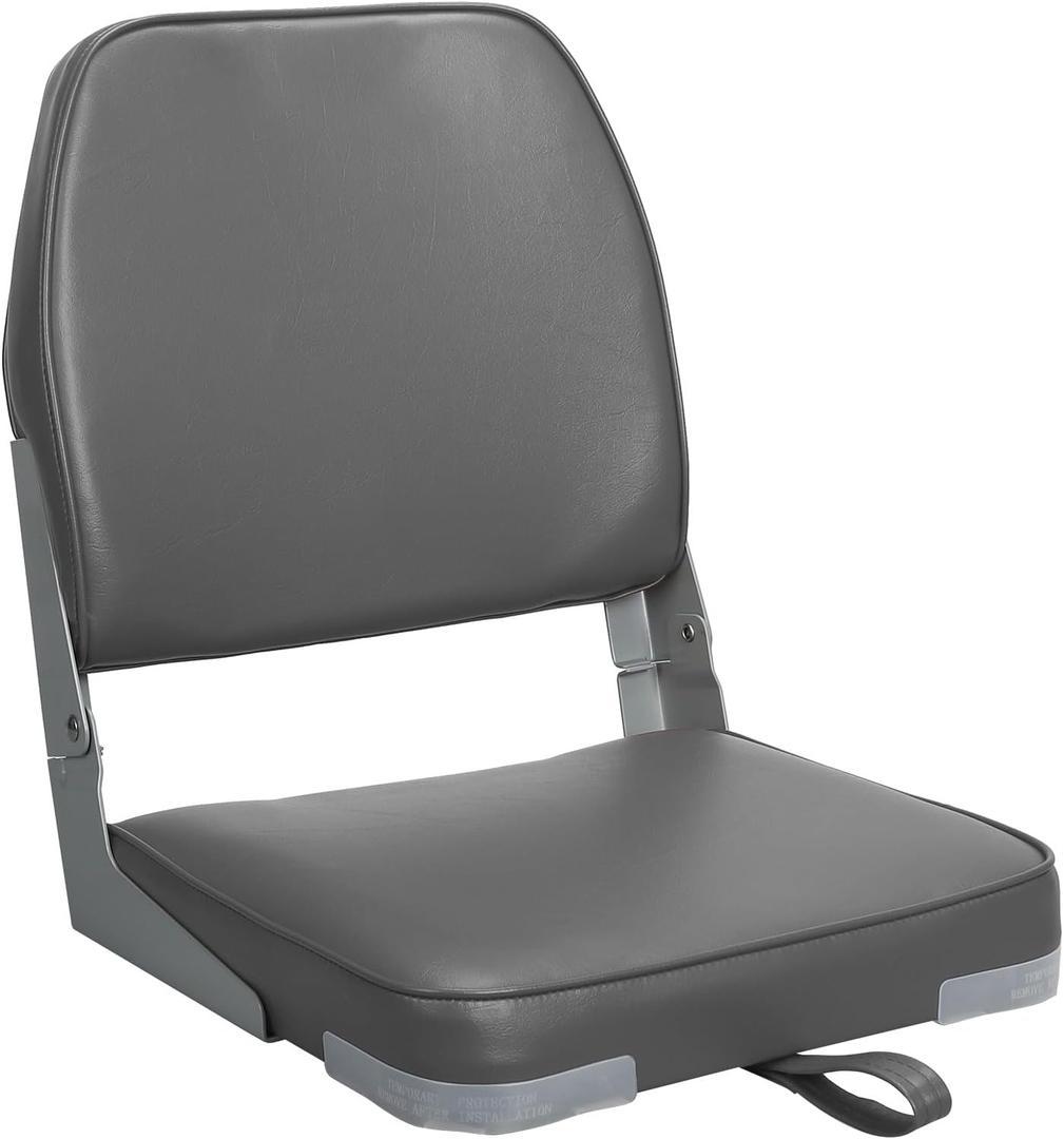 Low Back Boat Seats Fold-Down Fishing Boat Seat, 1 Pack, Dark Gray