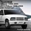 ALLGOOD LED Headlight Assembly Fit Chevy Blazer S10 1998‑2005