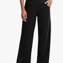 Leg Yoga Pants for Women, Loose Stretch Sweatpants with Pockets Casual Lounge, Large