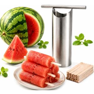 2 x Stainless Steel Watermelon Cutter, Watermelon Puncher with Round, Melon Slicer Cutter Tool with 50 Sticks, Easy to Clean Melon Puncher for Home and Outdoor Use