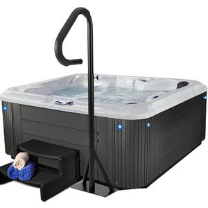 Spa Hot Tub Hand Rail - Adjustable Height 63'' Slide- Under Base Spa Steps Hot Tub Hand Rail, 600 LBS Load Spa Side Under Mount Rail, Spa Handrail for Hot Tub(Extra Long Rubber Sponge)